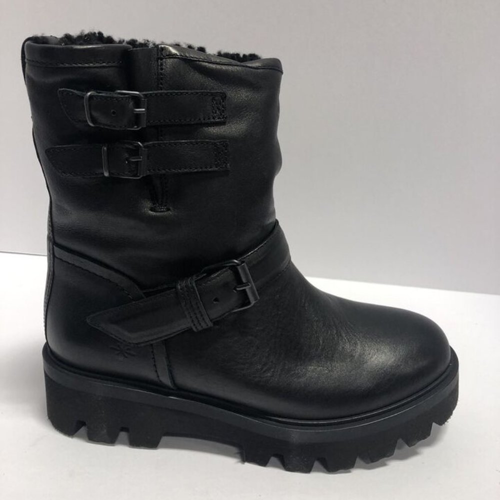 Ross & Snow Women’s Lucky Black Leather Boots, Size 7.5 M